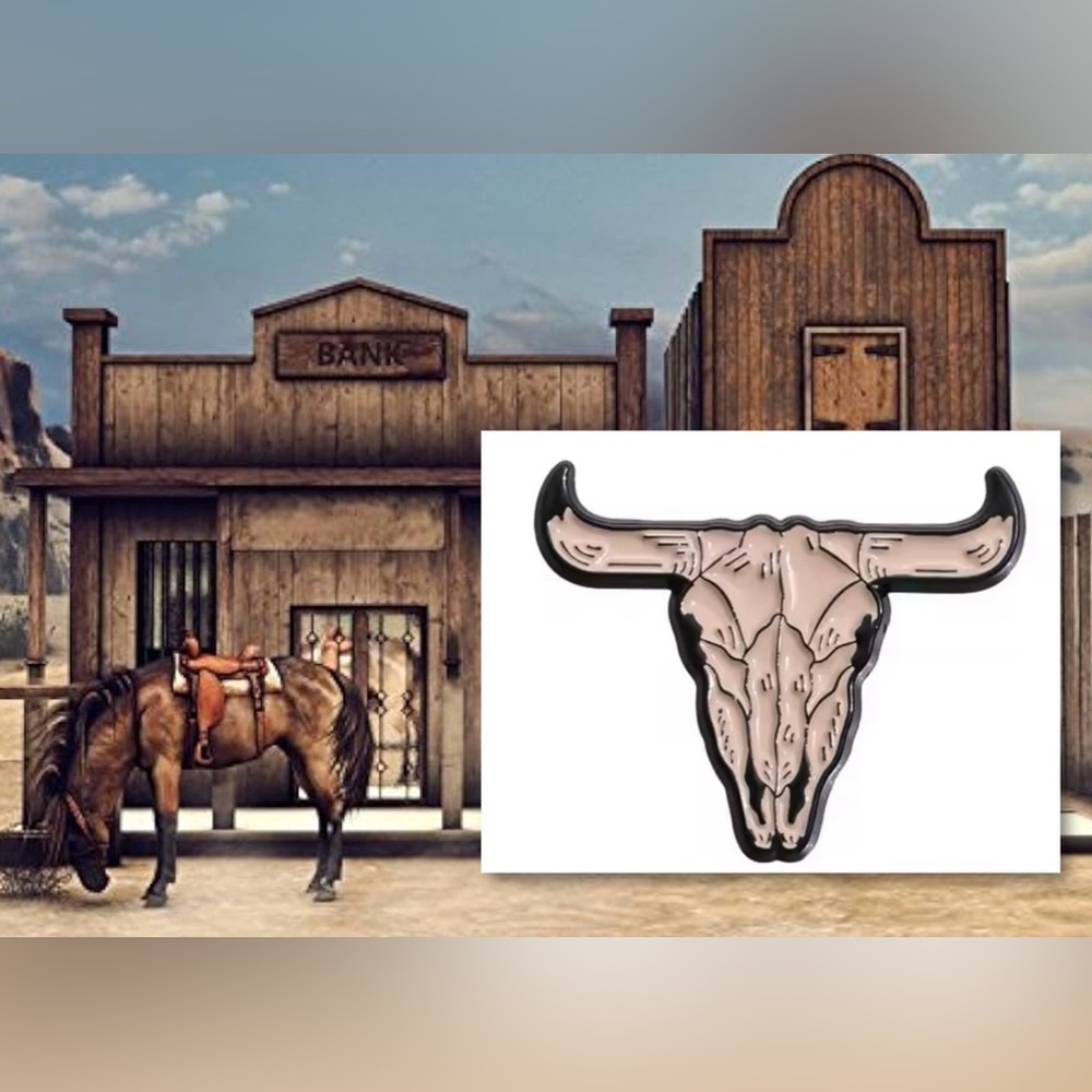 $2 COWBOY PIN/BROOCH. ENAMEL/METAL. NEW. $2 WITH ANY $10 ORDER OR MORE